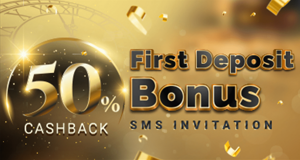 -50% Cashback First Deposit Bonus